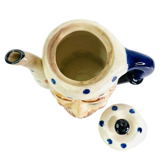 Teapot Vintage Toby Style Bearded Man Hand Painted Made in Japan 5" x 7" - Picture 5 of 8